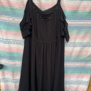 Torrid Black Cold Shoulder Midi Dress